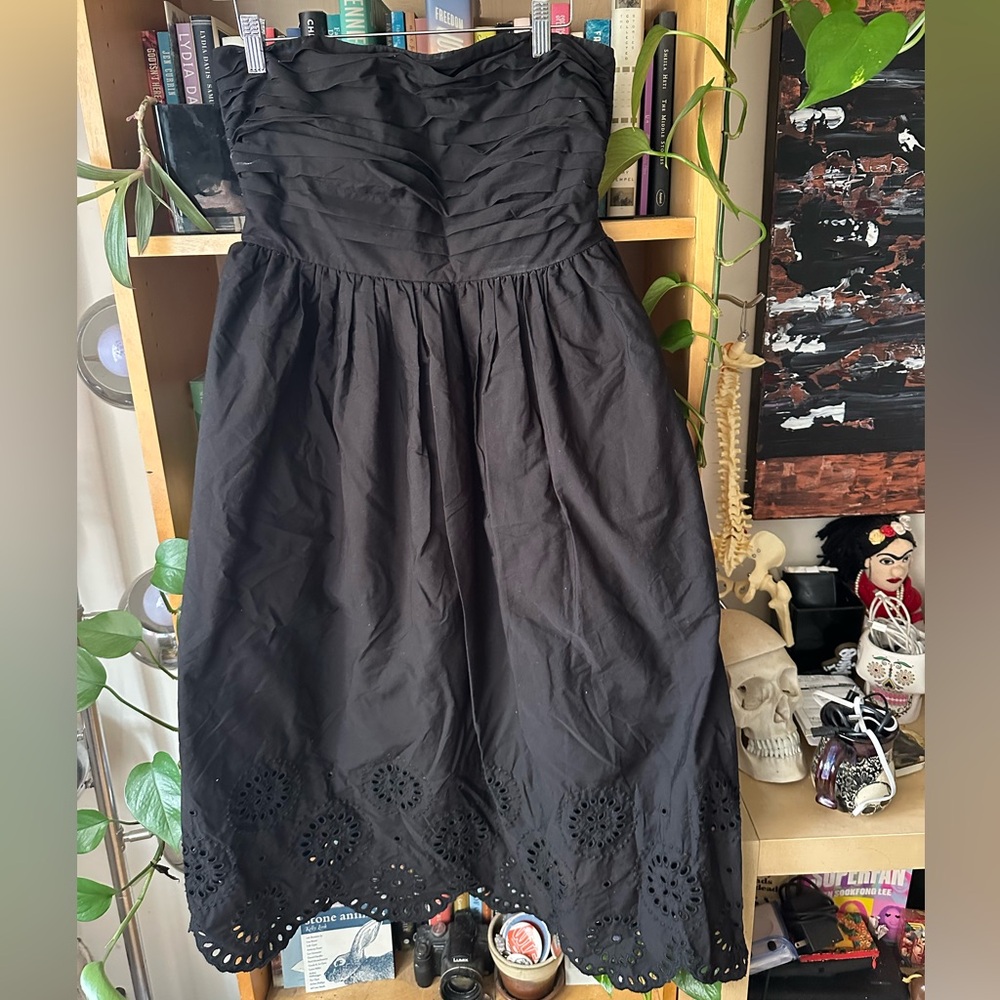 Kismet Black Strapless Dress with Eyelet Hem